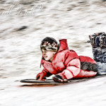 Sledding Down Hogans Hill  Sledding Down Hogans Hill